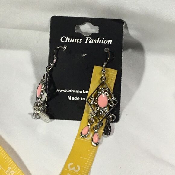 Pink Gemstone Fashion Earrings (UC3) - Picture 4 of 4